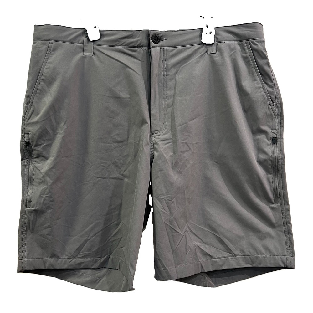 Orvis Tech Shorts Men 40 Gray Quick Dry Zip Pockets Hike Golf Travel New